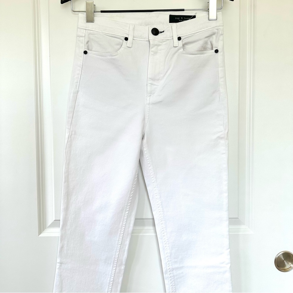 Rag & Bone Straight High Rise White Jeans NWOT - Picture 4 of 16